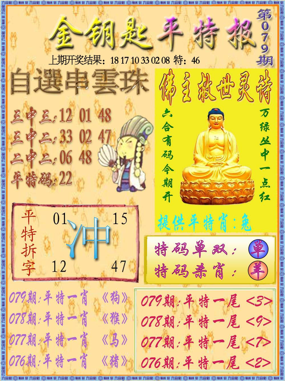 079期金钥匙平特报[图]